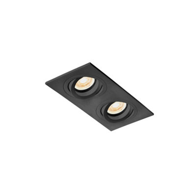Luminosa Rad Tiltable Black recessed Downlight Square 2x GU10