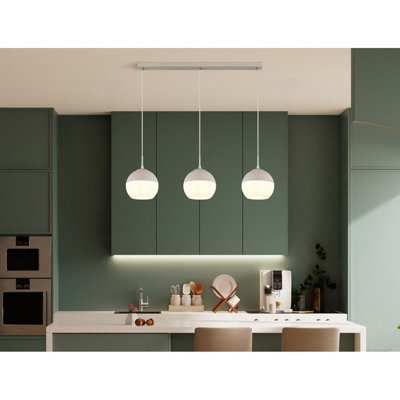 Luminosa Ragusa Bar Pendant Ceiling Light Matt Sand 3x E27
