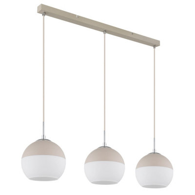Luminosa Ragusa Bar Pendant Ceiling Light Matt Sand 3x E27