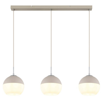 Luminosa Ragusa Bar Pendant Ceiling Light Matt Sand 3x E27