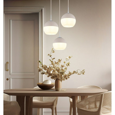 Luminosa Ragusa Cluster Pendant Ceiling Light Matt Sand 3x E27