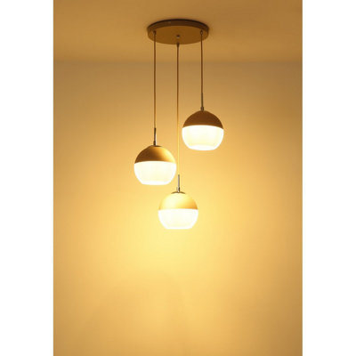 Luminosa Ragusa Cluster Pendant Ceiling Light Matt Sand 3x E27