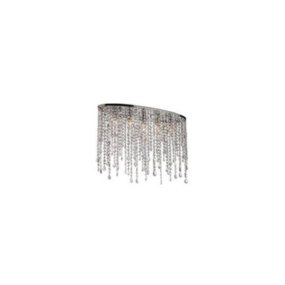 Luminosa Rain Clear  5 Light Large Ceiling Flush Light Chrome, E14