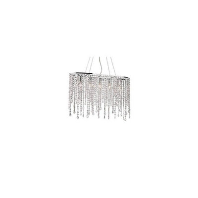 Luminosa Rain Clear  5 Light  Large Ceiling Pendant Chrome, E14
