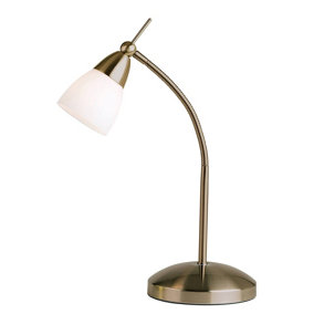 Luminosa Range Table Lamp Antique Brass, White Glass, G9