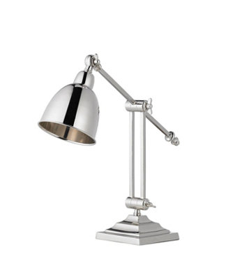 Luminosa Raskin Table Lamp Polished Nickel Plate, E14