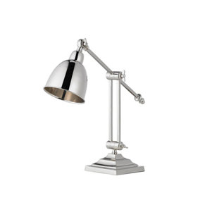 Luminosa Raskin Table Lamp Polished Nickel Plate, E14