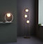 Luminosa Ravello 3 Light Floor Lamp Brushed Silver Finish & Gloss Opal Glass