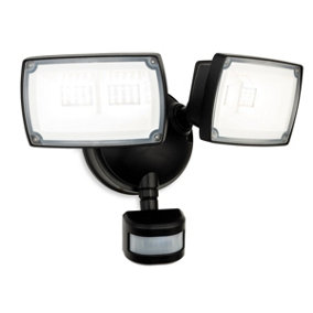 Luminosa Reflex LED Security 2 Light Wall with PIR Black IP54