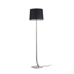 Luminosa Rem Floor Lamp Round Tappered Shade Black, E27