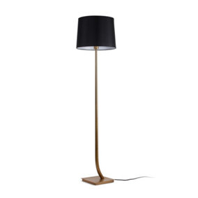 Luminosa Rem Floor Lamp Round Tappered Shade Black, E27