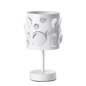 Luminosa Ricky Table Lamp With Round Shade, White
