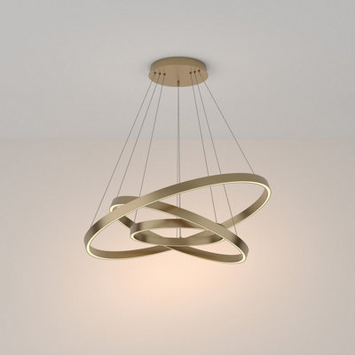 Luminosa Rim Modern 80cm Pendant Ceiling Light Brass 3000K 6100lm White ...