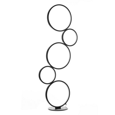 Luminosa Rings LED Integrated Floor Lamp Black