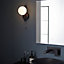 Luminosa Riomaggiore Bathroom Wall Lamp Matt Black & Matt Opal Glass IP44