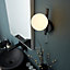 Luminosa Riomaggiore Bathroom Wall Lamp Matt Black & Matt Opal Glass IP44