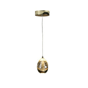 Luminosa Rocao Single Suspension Pendant Light, Gold, Champagne