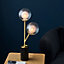 Luminosa Rome Complete Table Lamp, Satin Brass Plate, Glass
