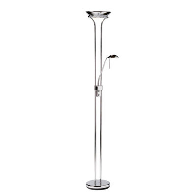 Luminosa Rome Floor Lamp Chrome, Opal Glass, G9