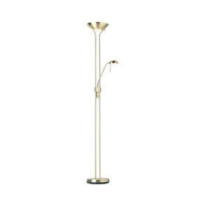 Luminosa Rome Mother and Child Floor Lamp Satin Brass, Opal Glass, G9