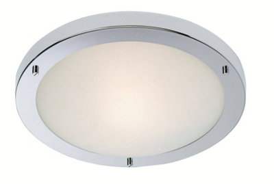 Luminosa Rondo LED 24 Light Flush Ceiling Light Chrome, Opal Glass IP44