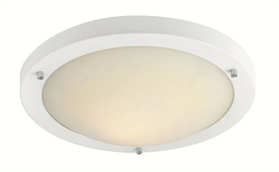 Luminosa Rondo LED 24 Light Flush Ceiling Light Matt White, Opal Glass IP44