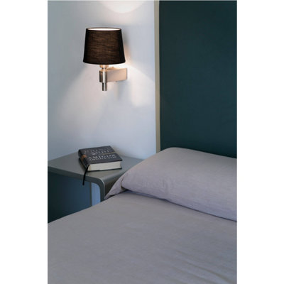 Luminosa Room 1 Light Indoor Wall Lamp Black, Satin Nickel, E27