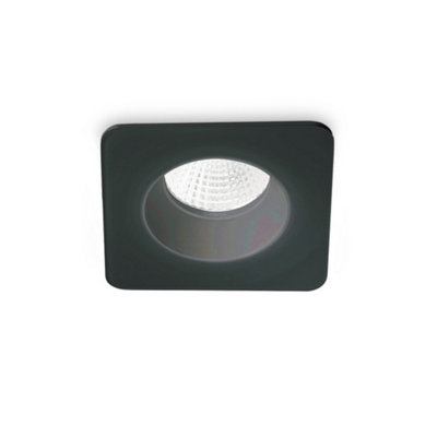 Luminosa Room-65 Square Recessed Downlight Black IP65, 3000K, 8W