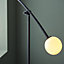 Luminosa Rovigo 2 Light Floor Lamp Textured Matt Black & Gloss Opal Glass