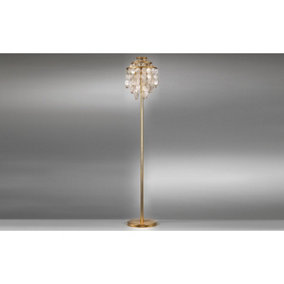 Luminosa Ruben Gold Glass Floor Lamp, Mother Of Pearl