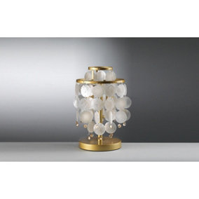 Luminosa Ruben Gold Glass Table Lamp, Mother Of Pearl