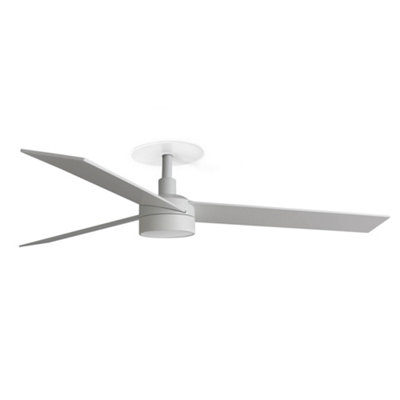 Luminosa Rudder Recessed 132cm LED Ceiling Fan Matt White, Ash Wood ...