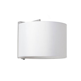Luminosa Sahara 1 Light Indoor Wall Light Chrome with White Shade, E27