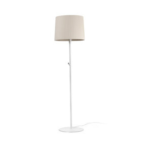 Luminosa Samba Floor Lamp Round Tappered Shade White, E27
