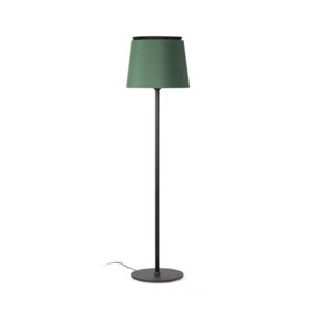 Luminosa Savoy Floor Lamp Round Tappered Shade Green, E27