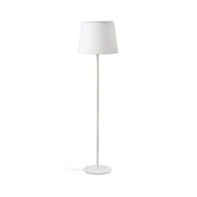 Luminosa Savoy Floor Lamp Round Tappered Shade White, E27