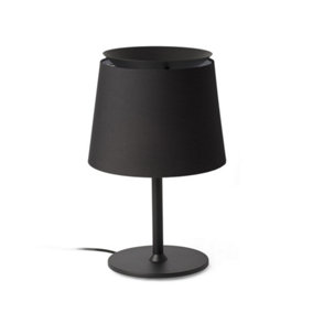 Luminosa Savoy Table Lamp Round Tapered Black, E27
