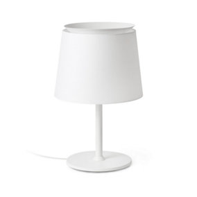 Luminosa Savoy Table Lamp Round Tapered White, E27
