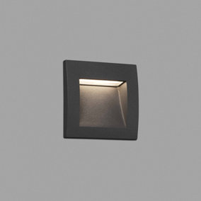 Luminosa Sedna LED Outdoor Recessed Wall Light Dark Grey IP65