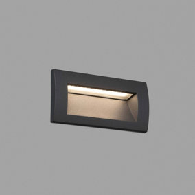 Luminosa Sedna LED Outdoor Recessed Wall Light Dark Grey IP65