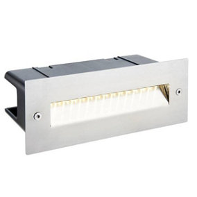 Luminosa Seina Integrated LED Outdoor Recessed Light Marine Grade Brushed Stainless Steel, Frosted IP44