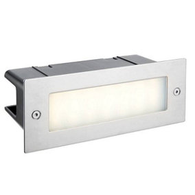 Luminosa Seina Integrated LED Outdoor Recessed Light Marine Grade Brushed Stainless Steel, Frosted IP44