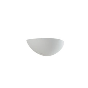Luminosa Sestriere Paintable Plaster Uplighter Wall Lamp, White, E27