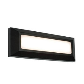 Luminosa Severus Integrated LED 1 Light Outdoor Wall Light Black Abs Plastic, Frosted IP65