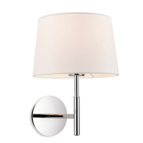 Luminosa Seymour Classic Switched Wall Lamp Chrome with Cream Shade