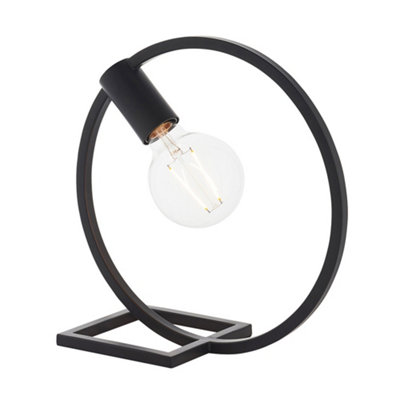 Luminosa Shape Circle Base Only Table Lamp Matt Black