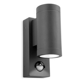 Luminosa Shelby LED 2 Light Outdoor Up Down Wall, PIR Graphite IP65