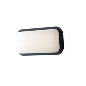 Luminosa Shelly Outdoor Built-In LED Flush Ceiling Lamp, Anthracite, IP65, 4000K