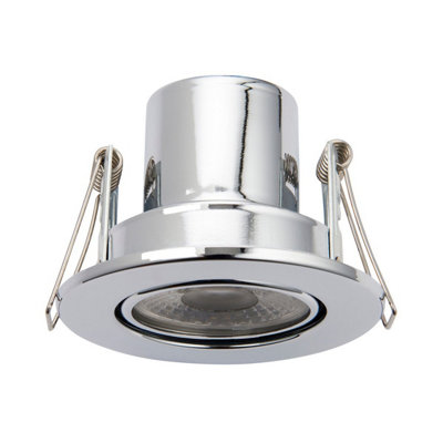 Luminosa Shieldeco 500 CCT Tiltable Light 5W Recessed Downlight Chrome Effect Plate