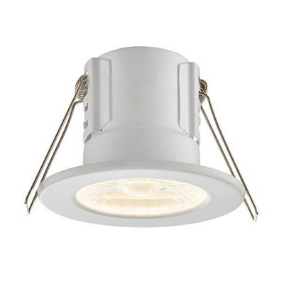 Luminosa Shieldeco Fire Rated Integrated LED Bathroom Recessed Light Matt White, Acrylic IP65